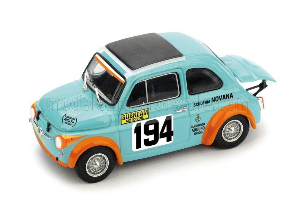 1:43 Brumm - Fiat 500 Abarth 595SS Suceria Novana #194 Rally Pieve Santo Stefano Passo Dello Spino 1971 V. Gattafoni