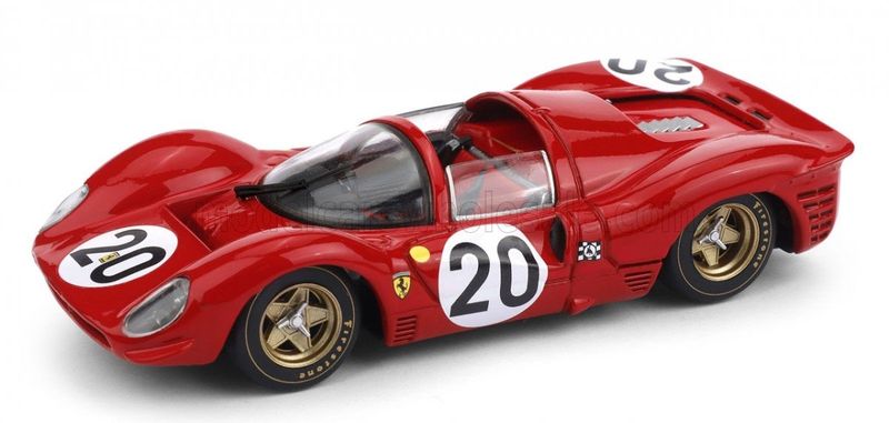 1:43 Brumm - Ferrari 2330P4 4.0L V12 Spider Team Spa Ferrari Sefac #20 24h Le Mans 1967 C. Amon - N. Vaccarella