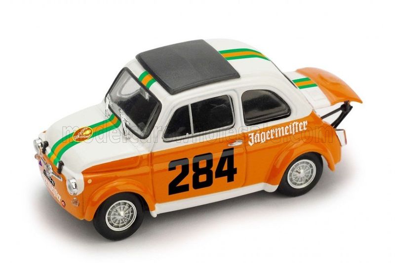 1:43 Brumm - Fiat 500 Abarth 695SS Team Merano Corse Jägermeister #284 Rally Colle Della Maddalena 1973 R. Menapace