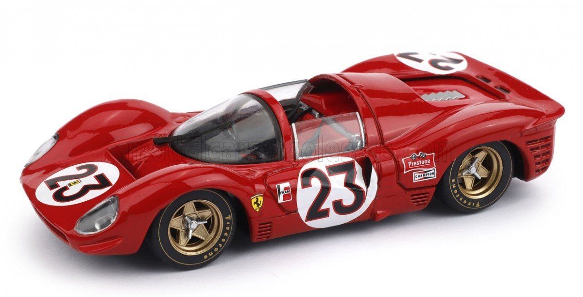 1:43 Brumm - Ferrari 2330P4/P3 4.0L V12 Spider Team Spa Ferrari Sefac #23 Winner 24h Daytona 1967 L. Bandini - C. Amon