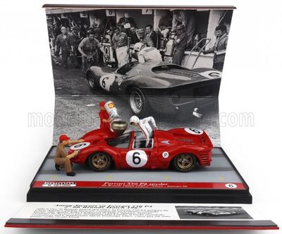 1:43 Brumm - Ferrari 2330P4 4.0L V12 Spider Team Spa Ferrari Sefac #6 2nd 6h Brands Hatch Winner Sport World Championship 1967 C. Amon - J. Stewart *Diorama* 1:43 Brumm - Ferrari 2330P4 4.0L V12 Spider Team Spa Ferrari Sefac #6 2nd 6h Brands Hatch Winner Sport World Championship 1967 C. Amon - J. Stewart *Diorama*