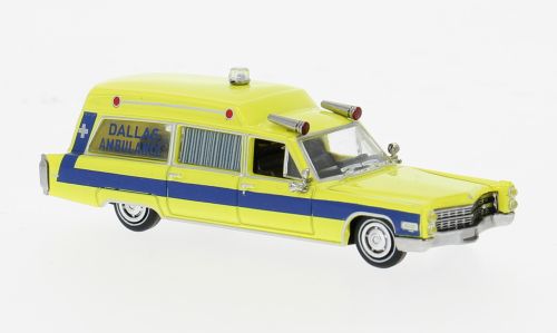 1:87 Brekina - Cadillac Miller Meteor Ambulance, 1966, Dallas Ambulance