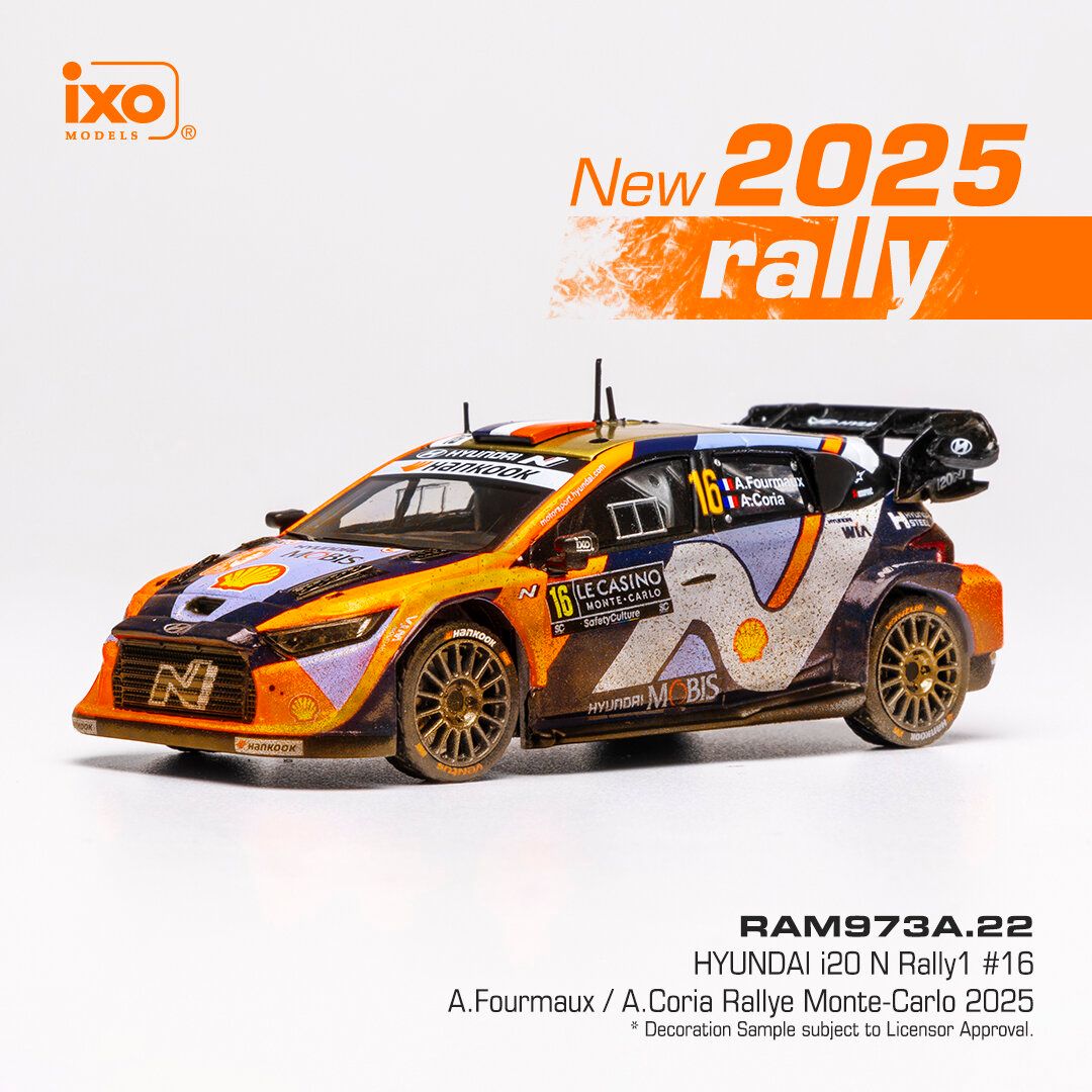 1:43 Ixo - Hyundai i20 N Rally1, WRC, Rally Monte Carlo, 2025, #16 A. Fourmaux - A. Coria