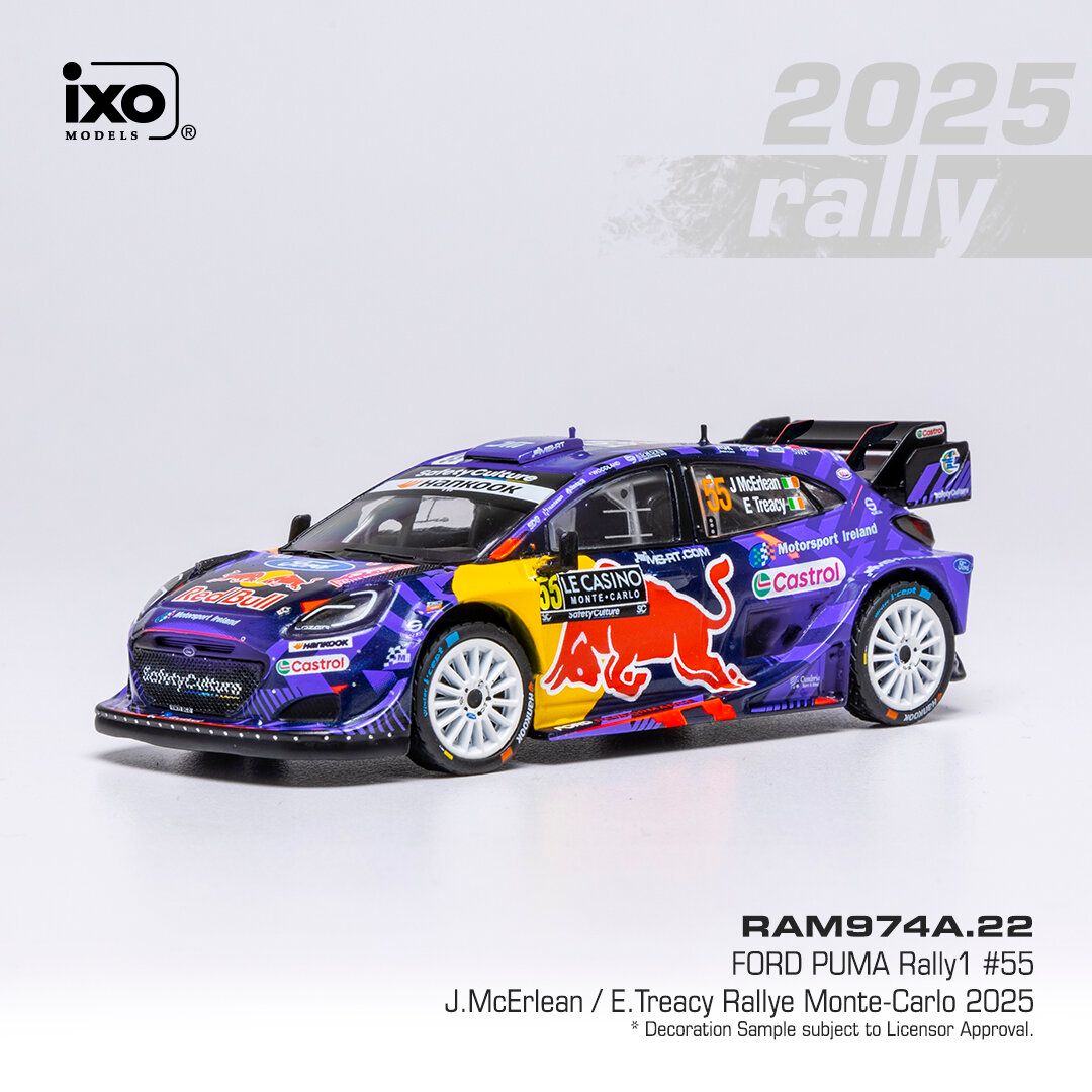 1:43 Ixo - Ford Puma Rally1, WRC, Rally Monte Carlo, 2025, #55 J. McErLean - E. Treacy