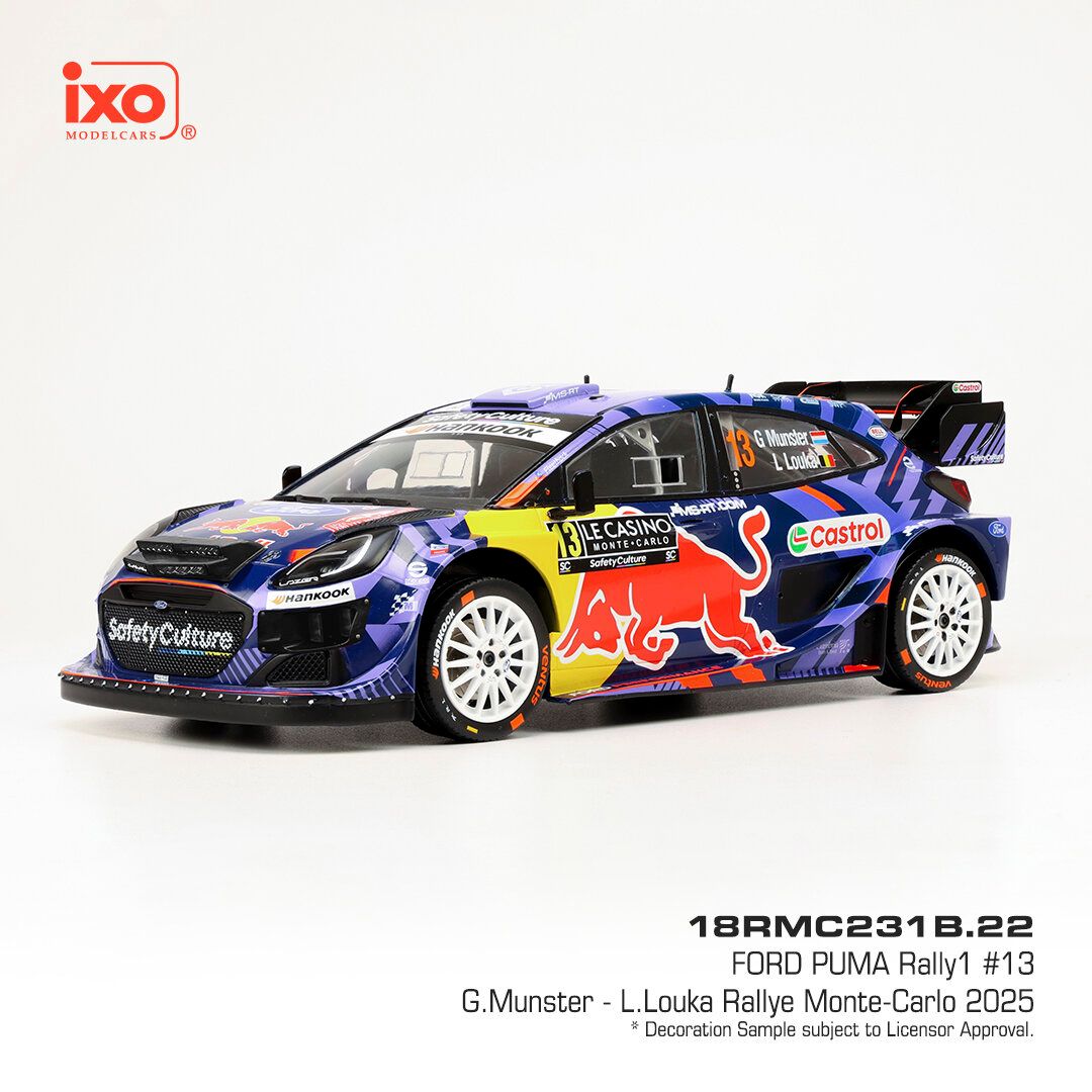 1:18 Ixo - Ford Puma Rally1 WRC #13 Rally Monte Carlo G.Munster L.Louka 1:18 Ixo - Ford Puma Rally1 WRC #13 Rally Monte Carlo G.Munster L.Louka