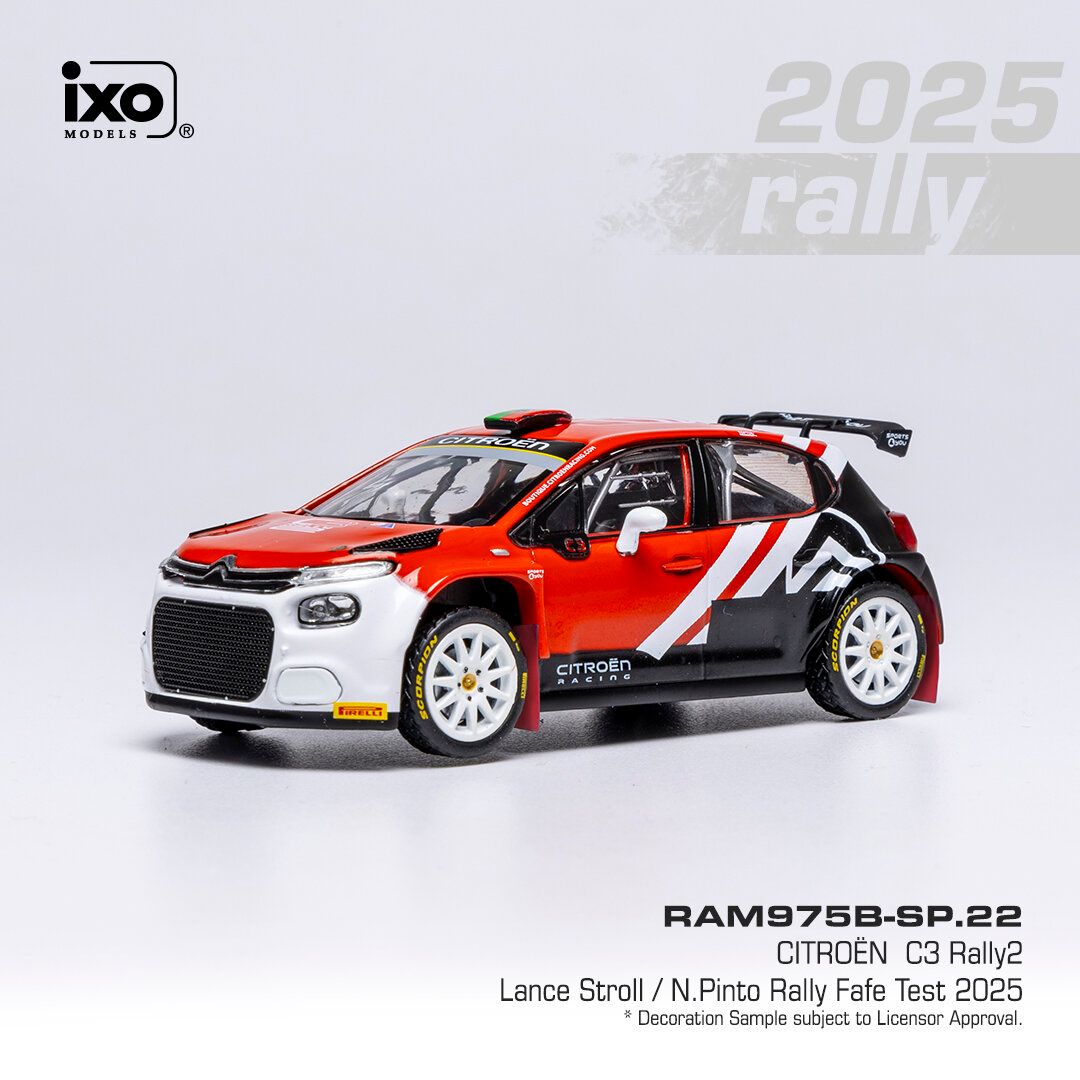 1:43 Ixo - Citroen C3 Rally2, WRC, Rally Fafe Test, 2025 L. Stroll - N. Pinto 1:43 Ixo - Citroen C3 Rally2, WRC, Rally Fafe Test, 2025 L. Stroll - N. Pinto