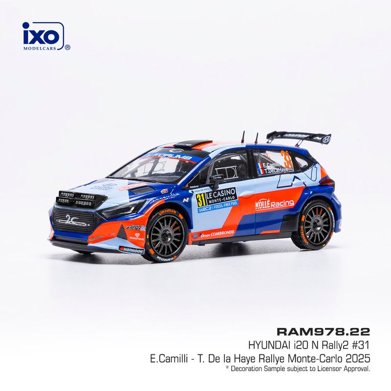 1:43 Ixo - Hyundai i20 N Rally2, WRC, Rally Monte Carlo, 2025, #31 E. Camilli - T. De la Haye
