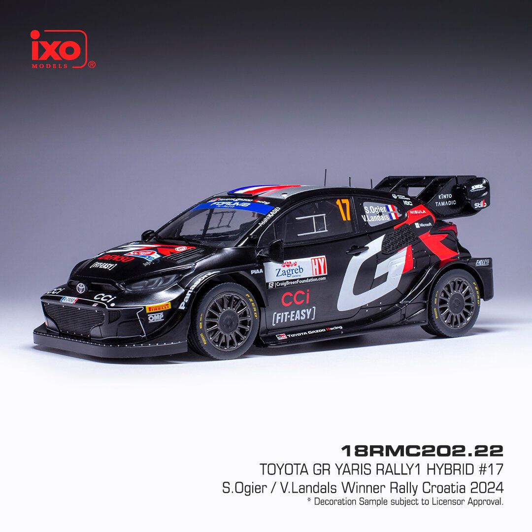 1:18 Ixo - Toyota Yaris Rally 1 WRC Rally Croatia 2024 #17 S.Ogier V.Landais 1:18 Ixo - Toyota Yaris Rally 1 WRC Rally Croatia 2024 #17 S.Ogier V.Landais