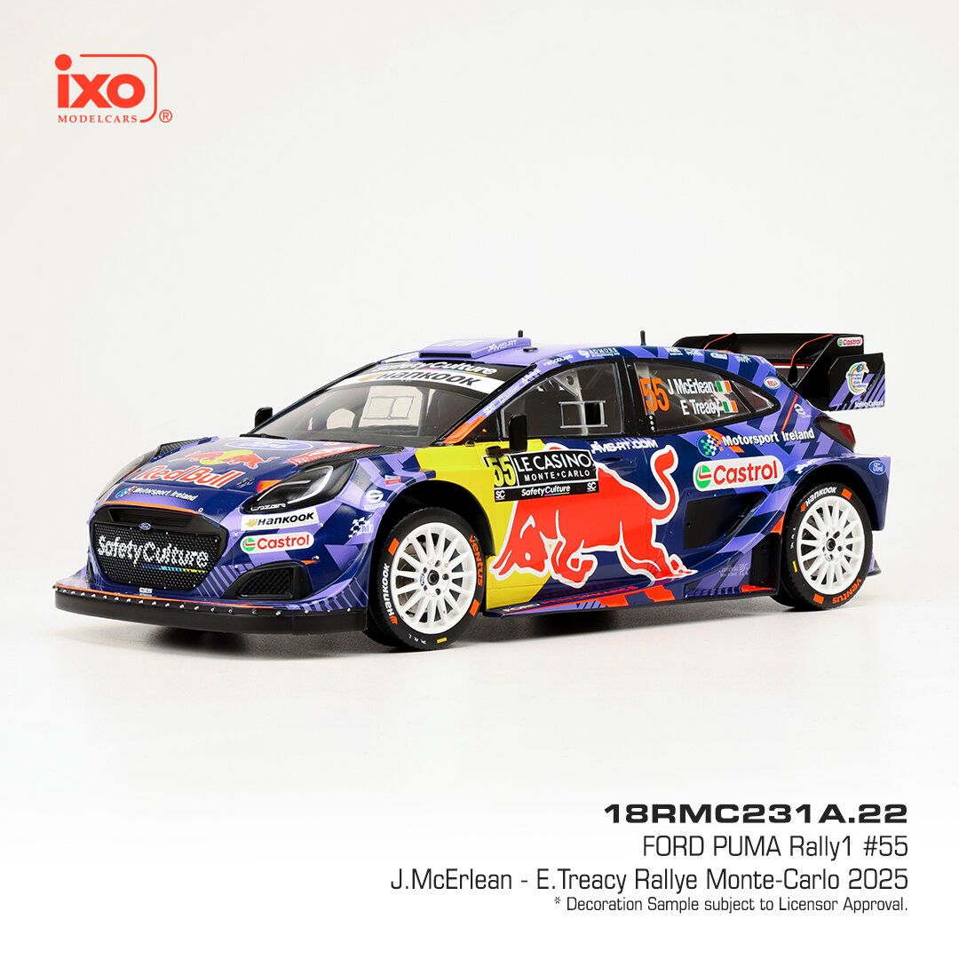1:18 Ixo - Ford Puma Rally1 WRC #55 Rally Monte Carlo J.McErLean E.Treacy