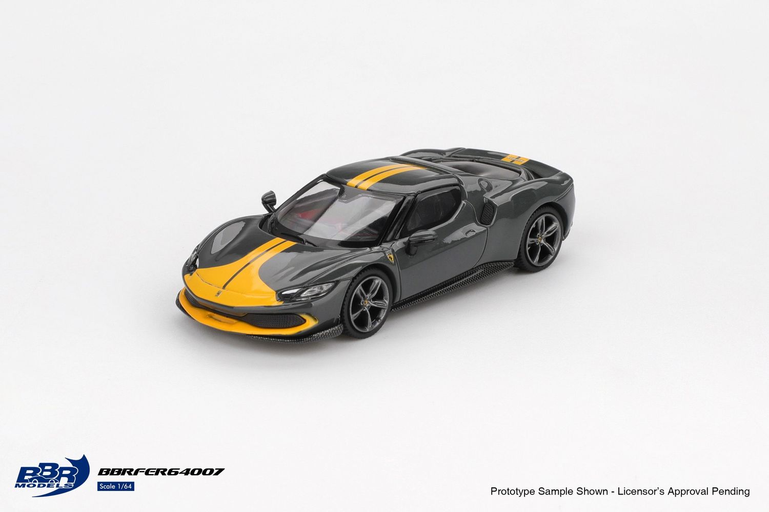 1:64 BBR - 2024 Ferrari 296 GTB Assetto Grigio Scuro, black 1:64 BBR - 2024 Ferrari 296 GTB Assetto Grigio Scuro, black
