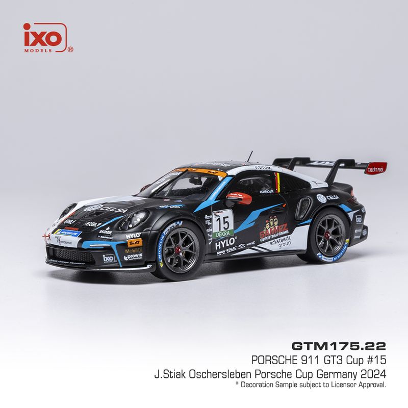 1:43 Ixo - Porsche 911 GT3 Cup (992), Porsche Cup, Oschersleben, 2024, #15 J. Stiak