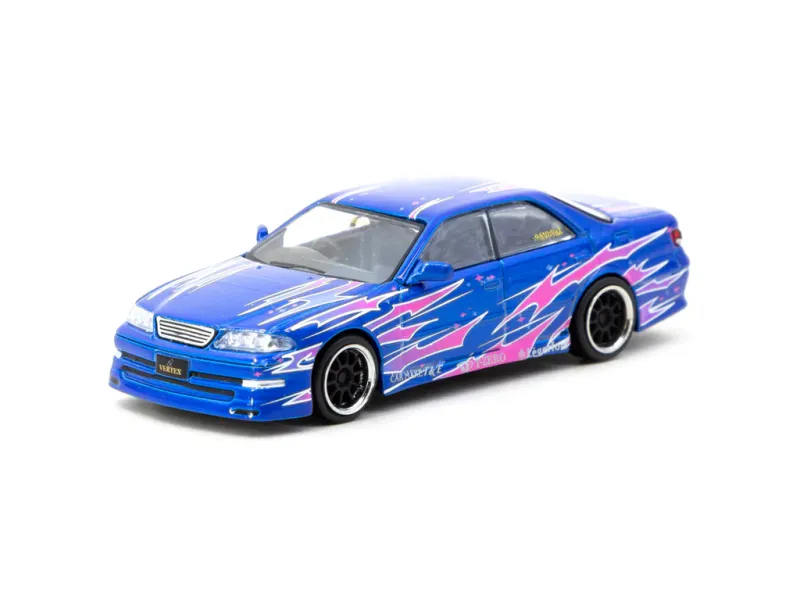 1:64 Tarmac - VERTEX Toyota Mark II JZX100, blue metallic 1:64 Tarmac - VERTEX Toyota Mark II JZX100, blue metallic