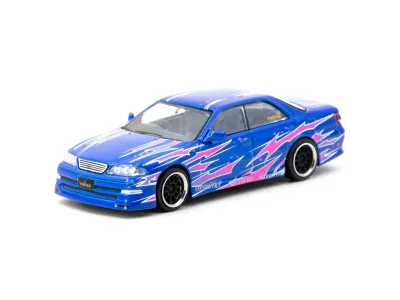 1:64 Tarmac - VERTEX Toyota Mark II JZX100, blue metallic 1:64 Tarmac - VERTEX Toyota Mark II JZX100, blue metallic