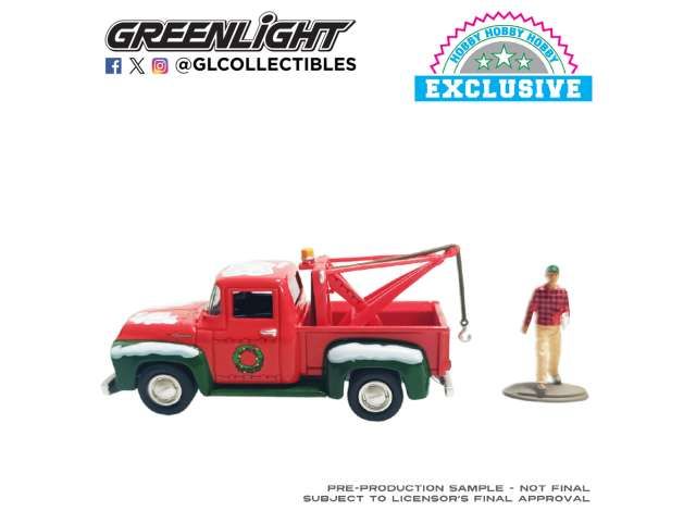 1:64 Greenlight - 1956 Ford F-100 Tow Truck with Mechanic Figure*Christmas 2025 Limited Edition* 1:64 Greenlight - 1956 Ford F-100 Tow Truck with Mechanic Figure*Christmas 2025 Limited Edition*