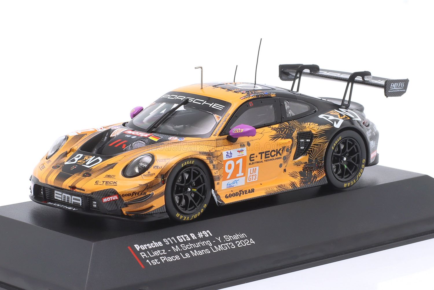1:43 Ixo - Porsche 911 992 GT3 R Team Manthey EMA #91 Winner LMGT3 Class 24h Le Mans 2024 R. Lietz - M. Schuring - Y. Shahin