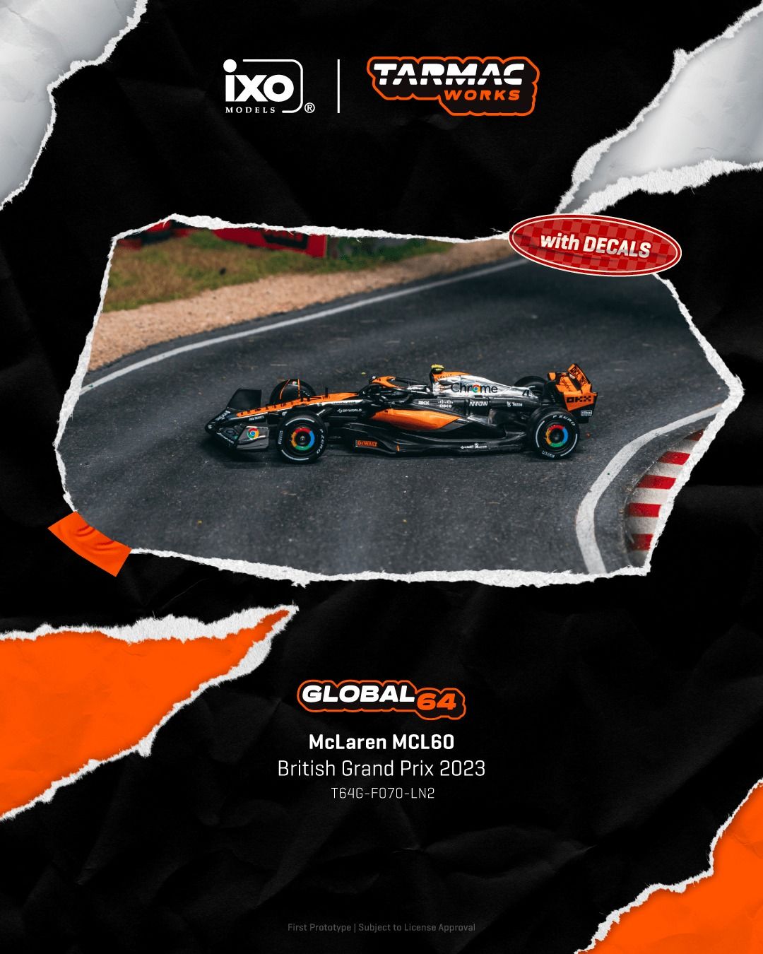 1:64 Tarmac - McLaren MCL60 Lando Norris British Grand Prix 2023