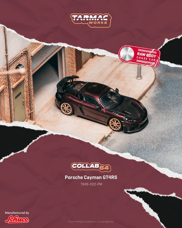 1:64 Tarmac - Porsche Cayman GT4RS, amethyst metallic 1:64 Tarmac - Porsche Cayman GT4RS, amethyst metallic