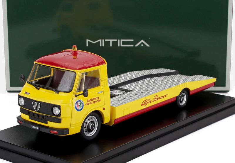 1:43 Mitica Diecast - 1967 Alfa Romeo A12 (F12) Autotransporter Yellow
