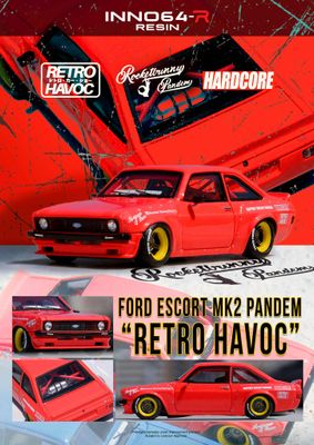 1:64 Inno64 - Ford Escort MK2 Pandem *Emotion* Retro Havoc, red 1:64 Inno64 - Ford Escort MK2 Pandem *Emotion* Retro Havoc, red