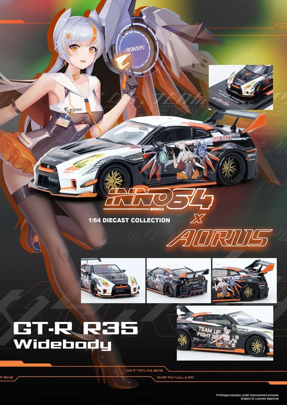 1:64 Inno64 - Nissan GT-R R35 Widebody *AORUS* Limited Edition