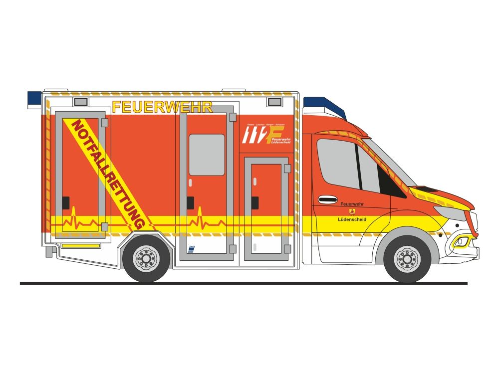 1:87 Rietze - GSF RTW, 2018, Rettungsdienst Lüdenscheid