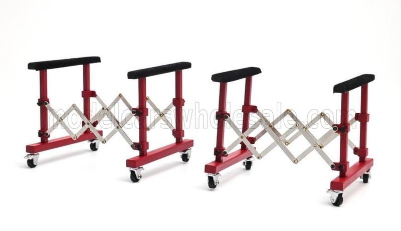 1:43 LCD Models - 2er Set Hauben Ständer *Hood Holder* Red *Modelcar not Included*