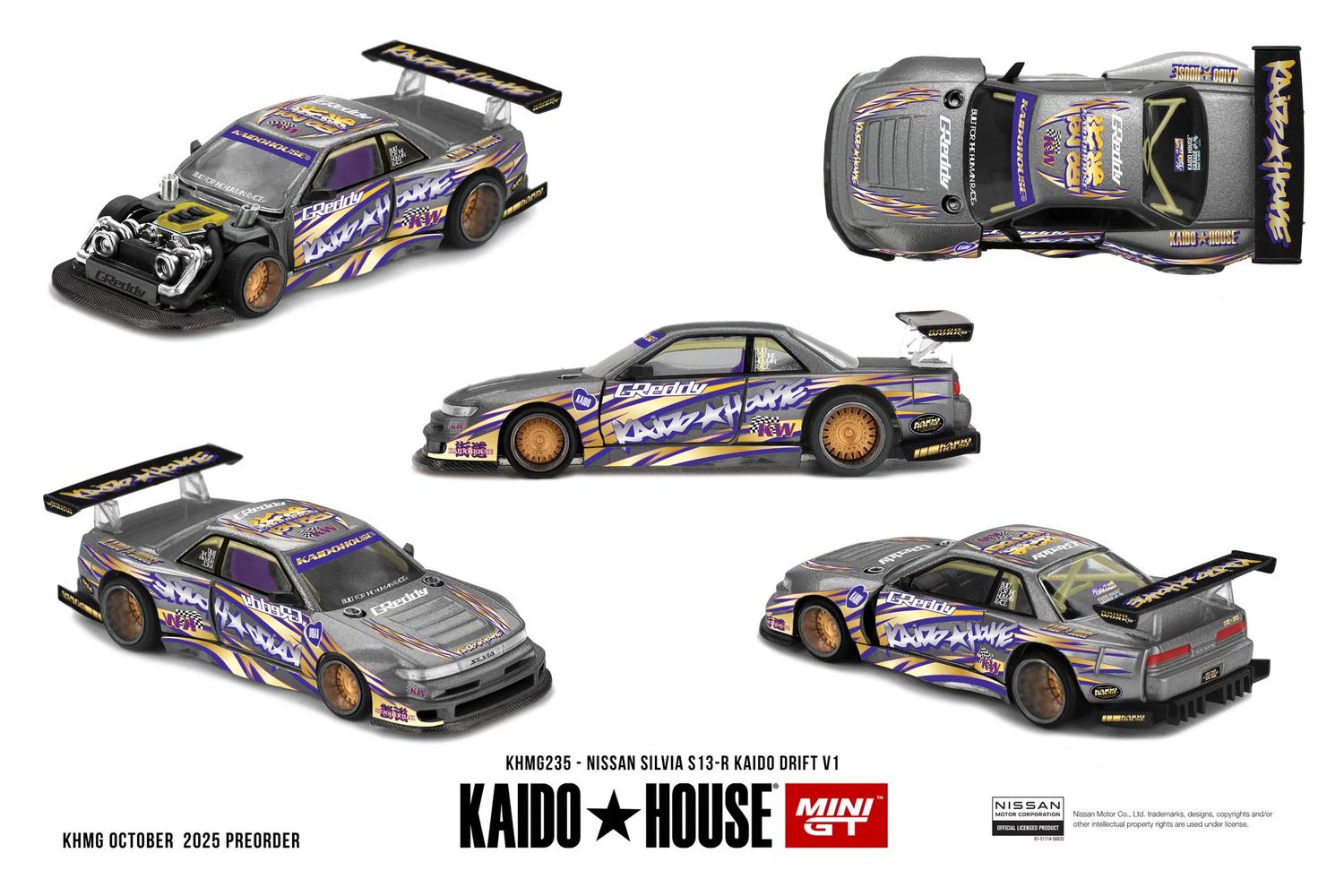 1:64 Mini GT - Nissan Silvia S13-R KAIDO DRIFT V1