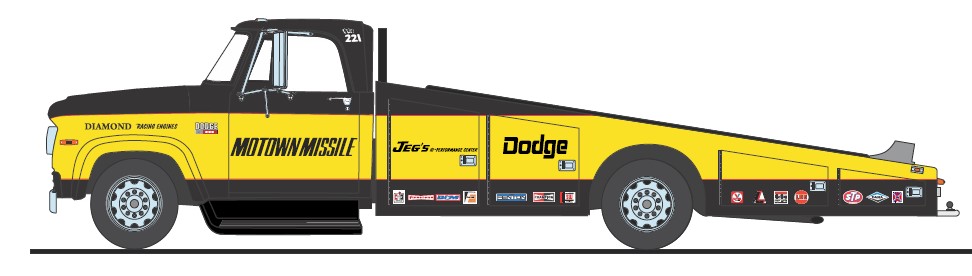 1:18 ACME - 1970 Dodge D-300 Ramp Truck - Motown Missile