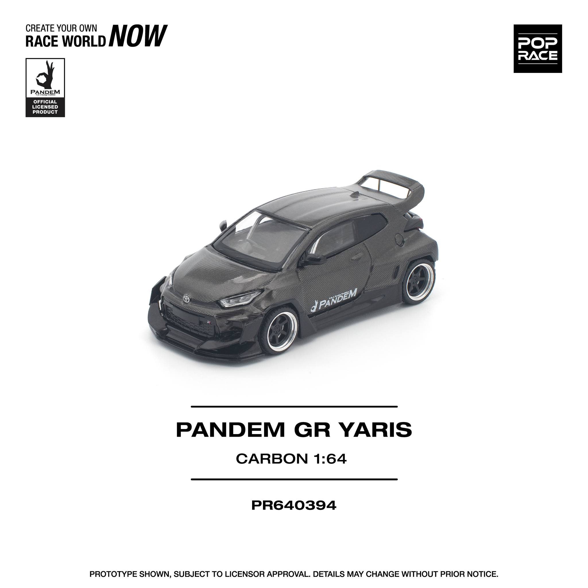 1:64 Pop Race Limited - Pandem GR Yaris, carbon edition