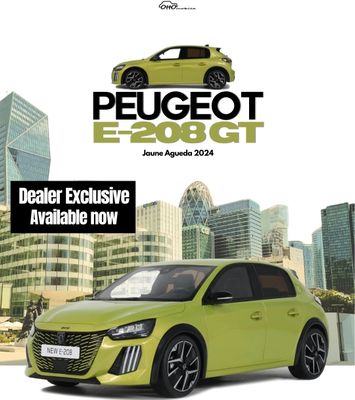 1:18 Otto Mobile - 2024 Peugeot E-208 GT Yellow Metallic