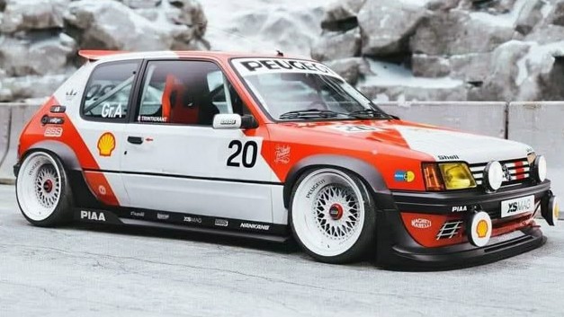 1:18 Solido - 1990 Peugeot 205 GTI Black Fish M Tribute