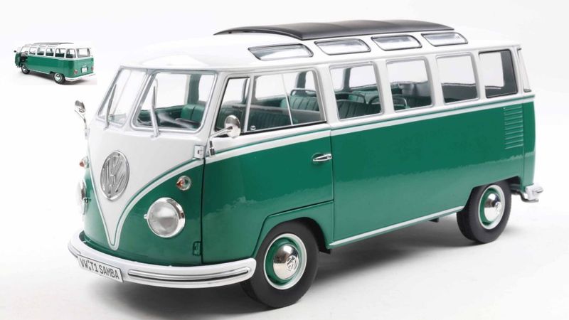 1:18 Solido - 1962 Volkswagen T1 Samba Green White