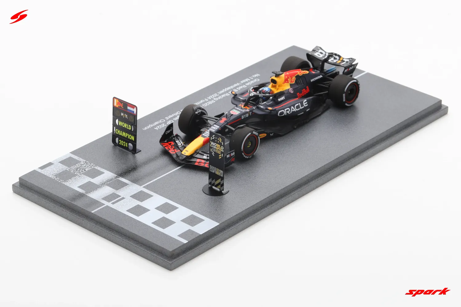 1:43 Spark - Oracle Red Bull Racing RB20 No.1 Oracle Red Bull Racing 2024 Formula One Drivers' Champion Max Verstappen 1:43 Spark - Oracle Red Bull Racing RB20 No.1 Oracle Red Bull Racing 2024 Formula One Drivers' Champion Max Verstappen