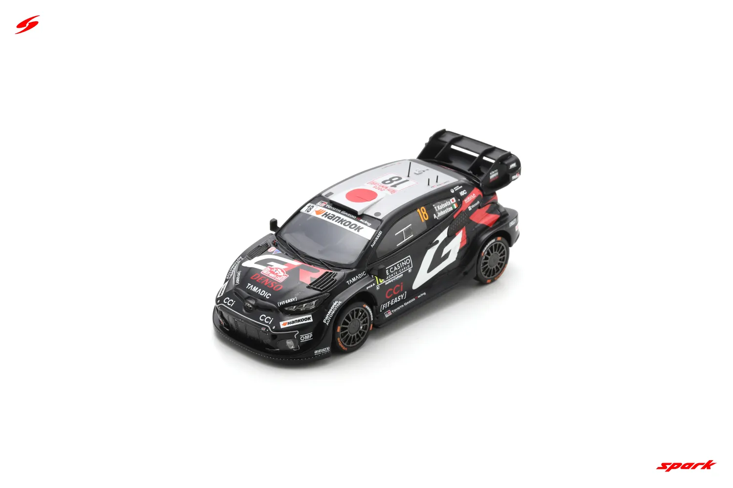 1:43 Spark - TOYOTA GR Yaris Rally1 No.18 TOYOTA GAZOO Racing WRT Rally Monte Carlo 2025 T. Katsuta - A.Johnston 1:43 Spark - TOYOTA GR Yaris Rally1 No.18 TOYOTA GAZOO Racing WRT Rally Monte Carlo 2025 T. Katsuta - A.Johnston
