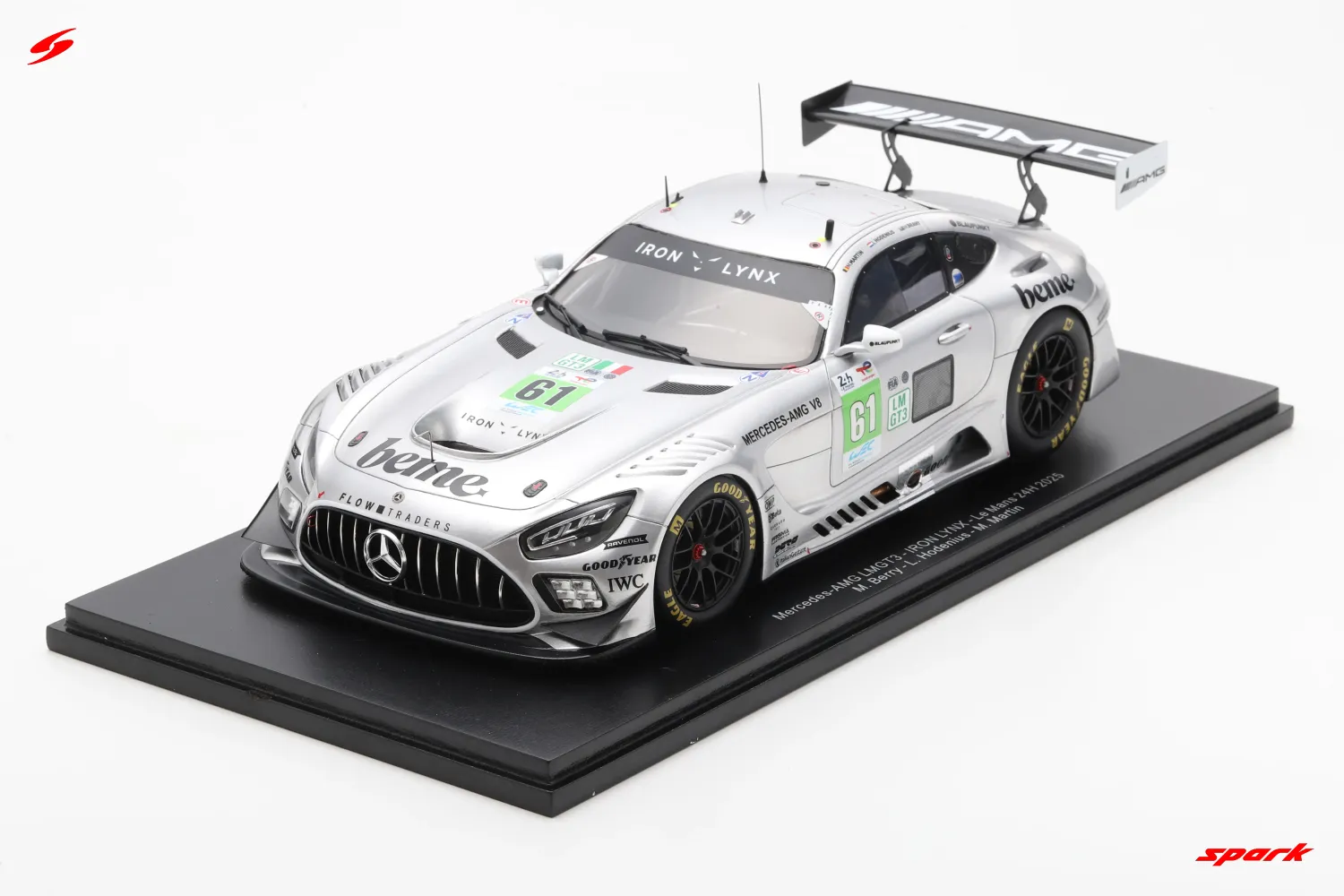 1:18 Spark - Mercedes-AMG LMGT3 No.61 IRON LYNX Le Mans 24H 2025 M. Berry - L. Hodenius - M. Martin 1:18 Spark - Mercedes-AMG LMGT3 No.61 IRON LYNX Le Mans 24H 2025 M. Berry - L. Hodenius - M. Martin