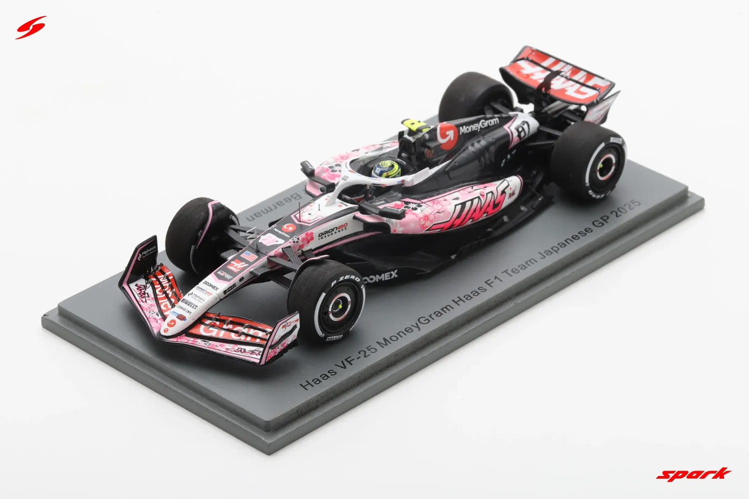1:43 Spark - Haas VF-25 No.87 MoneyGram Haas F1 Team Japanese GP 2025 Oliver Bearman 1:43 Spark - Haas VF-25 No.87 MoneyGram Haas F1 Team Japanese GP 2025 Oliver Bearman