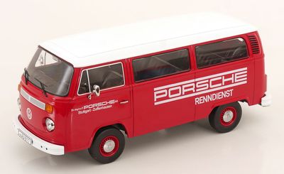 1:18 KK Scale - VW Bus T2b Porsche Renndienst 1972 rot/weiß
