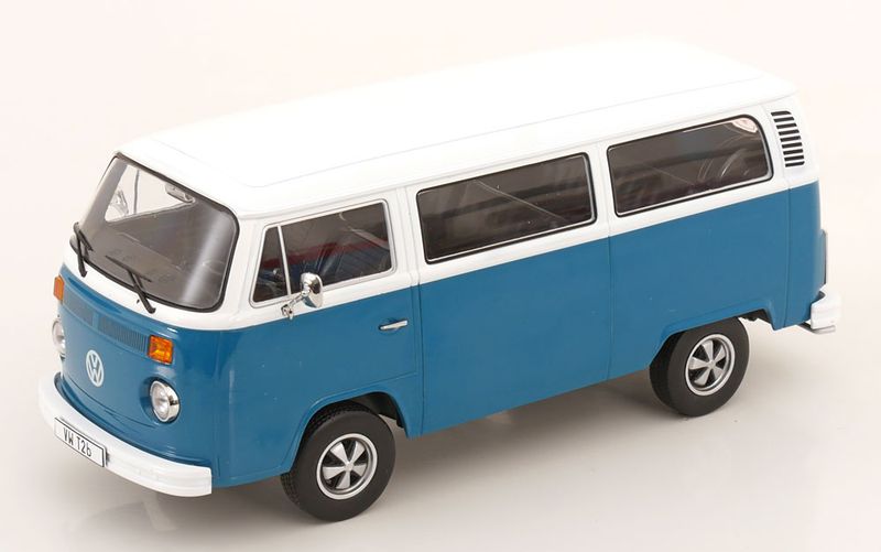 1:18 KK Scale - VW Bus T2b Fuchs-Felgen 1972 blau/weiß
