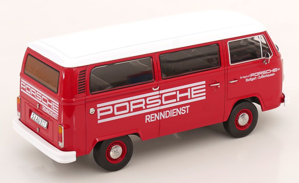 1:18 KK Scale - VW Bus T2b Porsche Renndienst 1972 rot/weiß