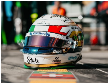 1:5 Spark Helmet - Stake F1 Team Kick Sauber - Gabriel Bortoleto - Italian GP 2025