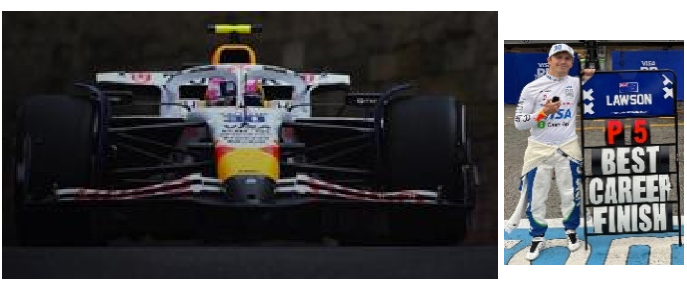 1:43 Spark - Racing Bulls VCARB 02 No.30 Visa Cash App Racing Bulls 5th Azerbaijan GP 2025 Liam Lawson *with Pit Board*