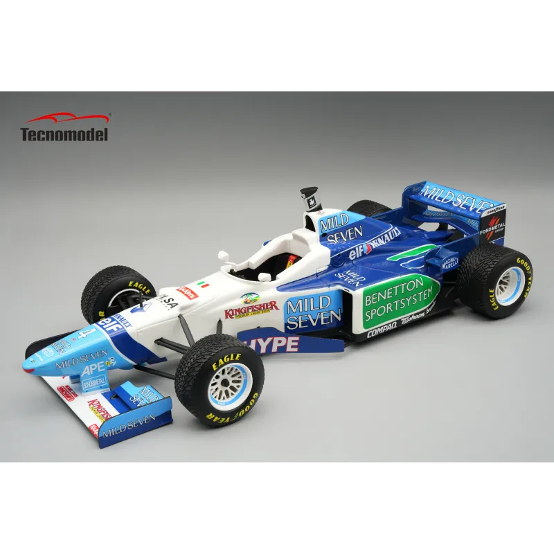 1:18 Tecnomodel - Benetton F1 B196 Team renault Mild Seven #4 Spanish GP 1996 G. Berger *With Rain Tires* 1:18 Tecnomodel - Benetton F1 B196 Team renault Mild Seven #4 Spanish GP 1996 G. Berger *With Rain Tires*
