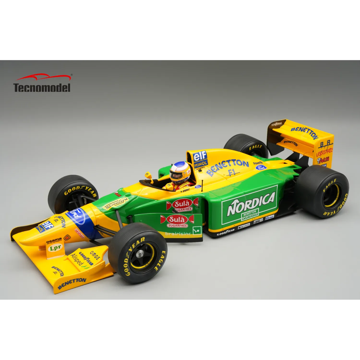 1:18 Tecnomodel - Benetton F1 B193 Team Benetton Ford #0 Test Barcelona 1993 M. Alboreto *With Driver Figure*
