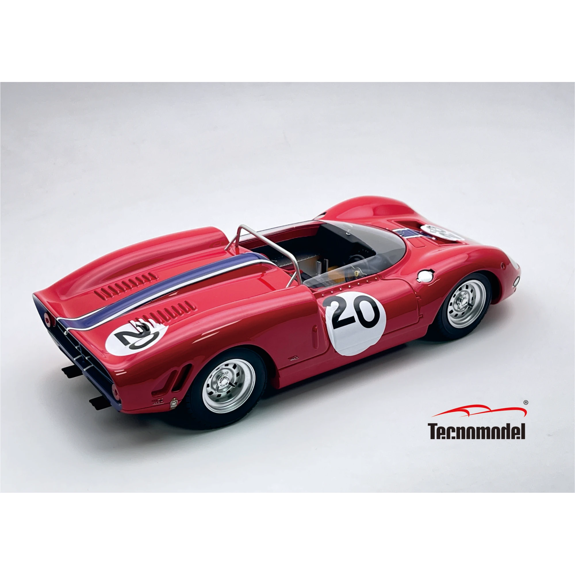 1:18 Tecnomodel - Ferrari 365 P2 4.4L V12 Spider #20 2nd 500km Bridgehamton 1965 P. Rodriguez