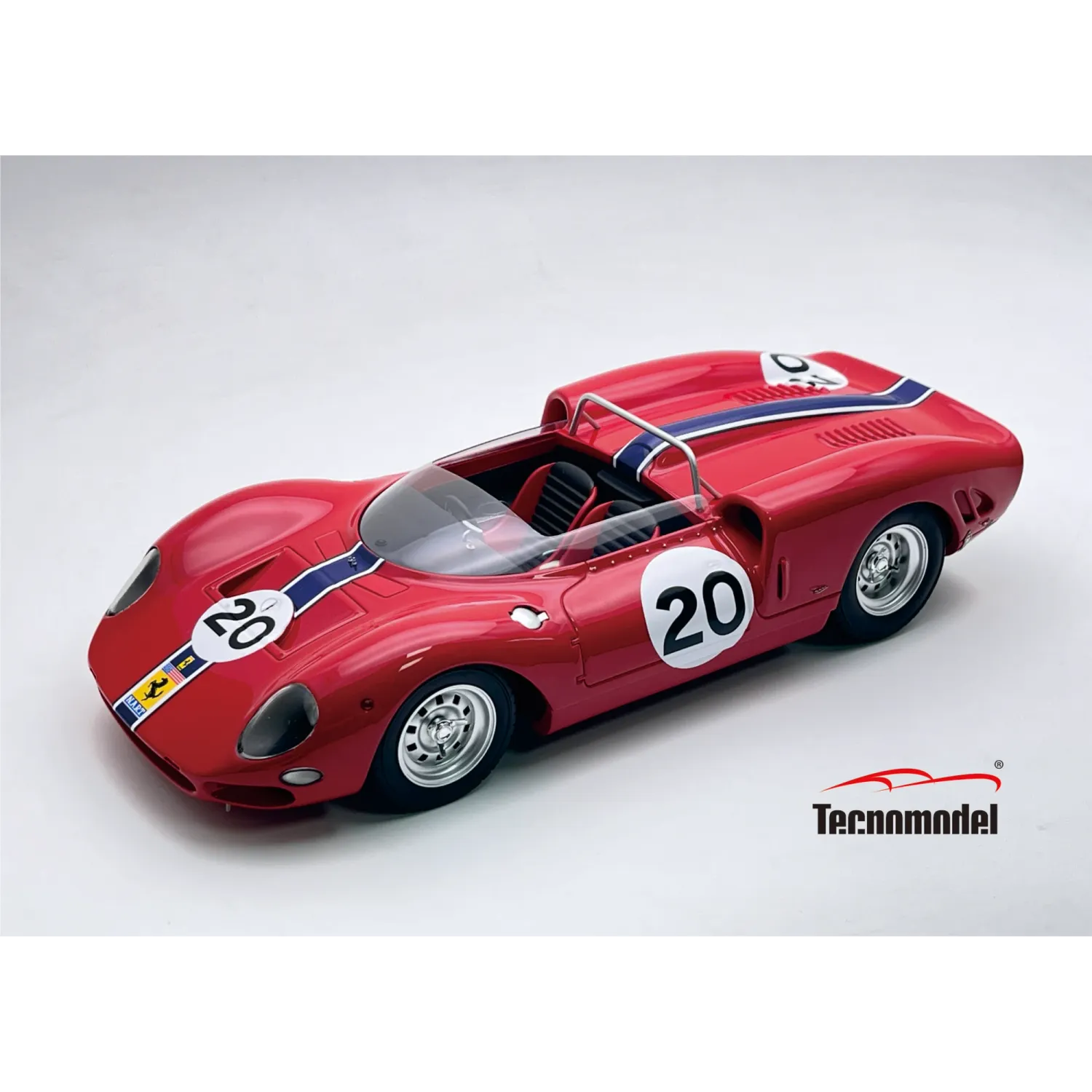 1:18 Tecnomodel - Ferrari 365 P2 4.4L V12 Spider #20 2nd 500km Bridgehamton 1965 P. Rodriguez