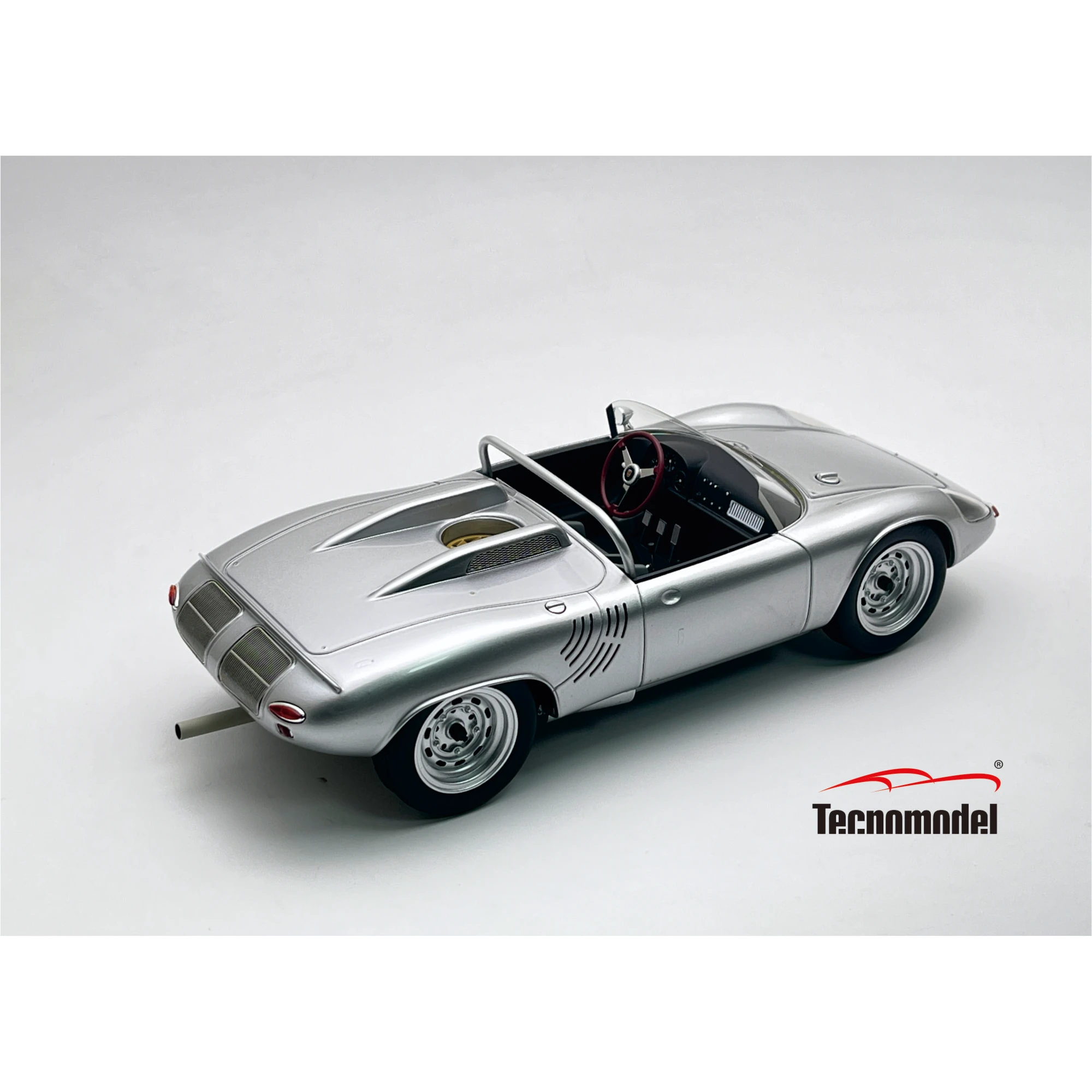 1:18 Tecnomodel - 1961 Porsche 718 WRS Spider Press Version Silver