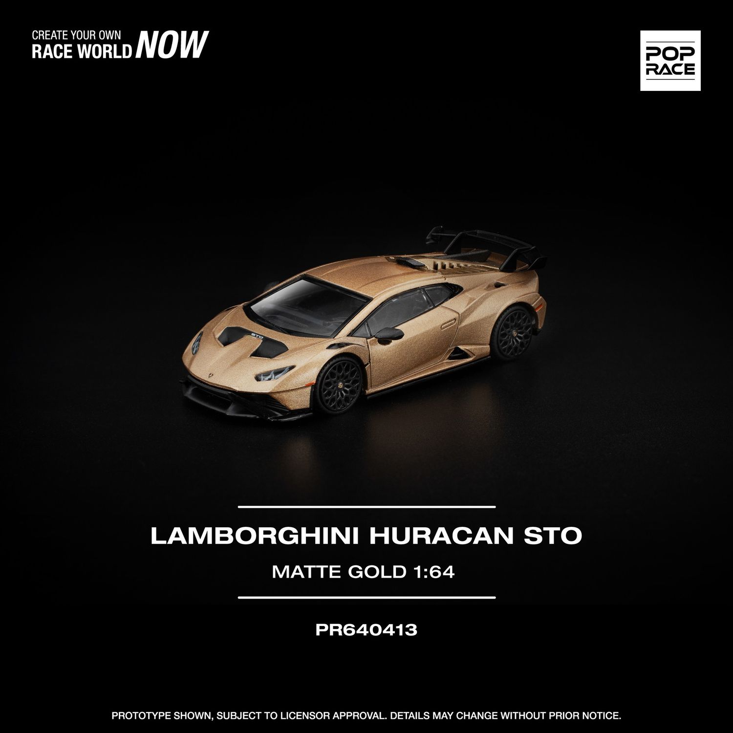 1:64 Pop Race Limited - Lamborghini Huracan STO, matte gold