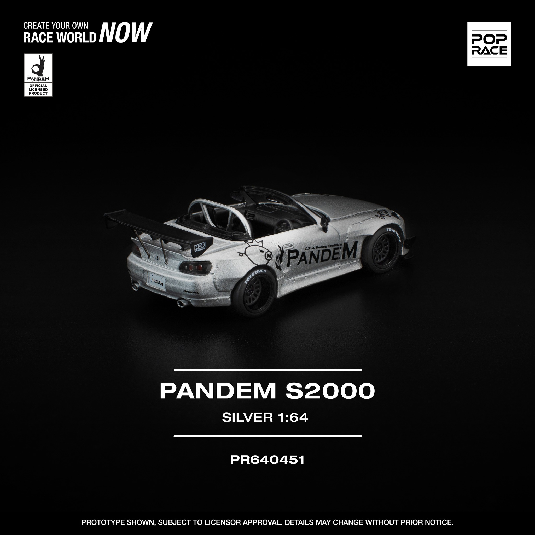 1:64 Pop Race Limited - Pandem S2000, silver