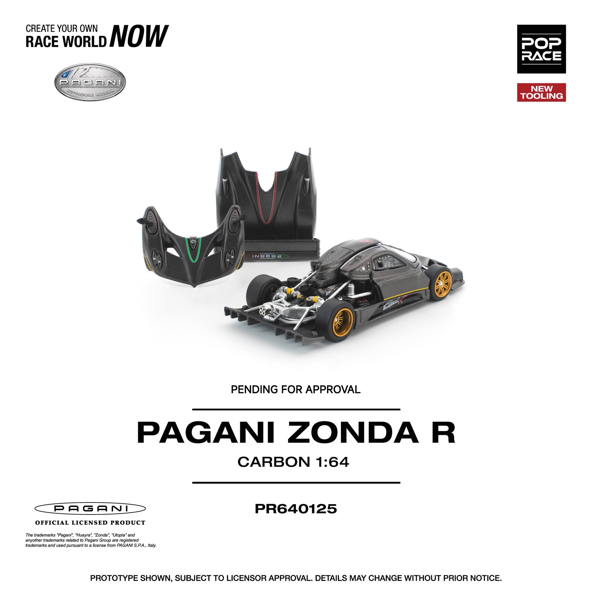 1:64 Pop Race Limited - Pagani Zonda R, carbon