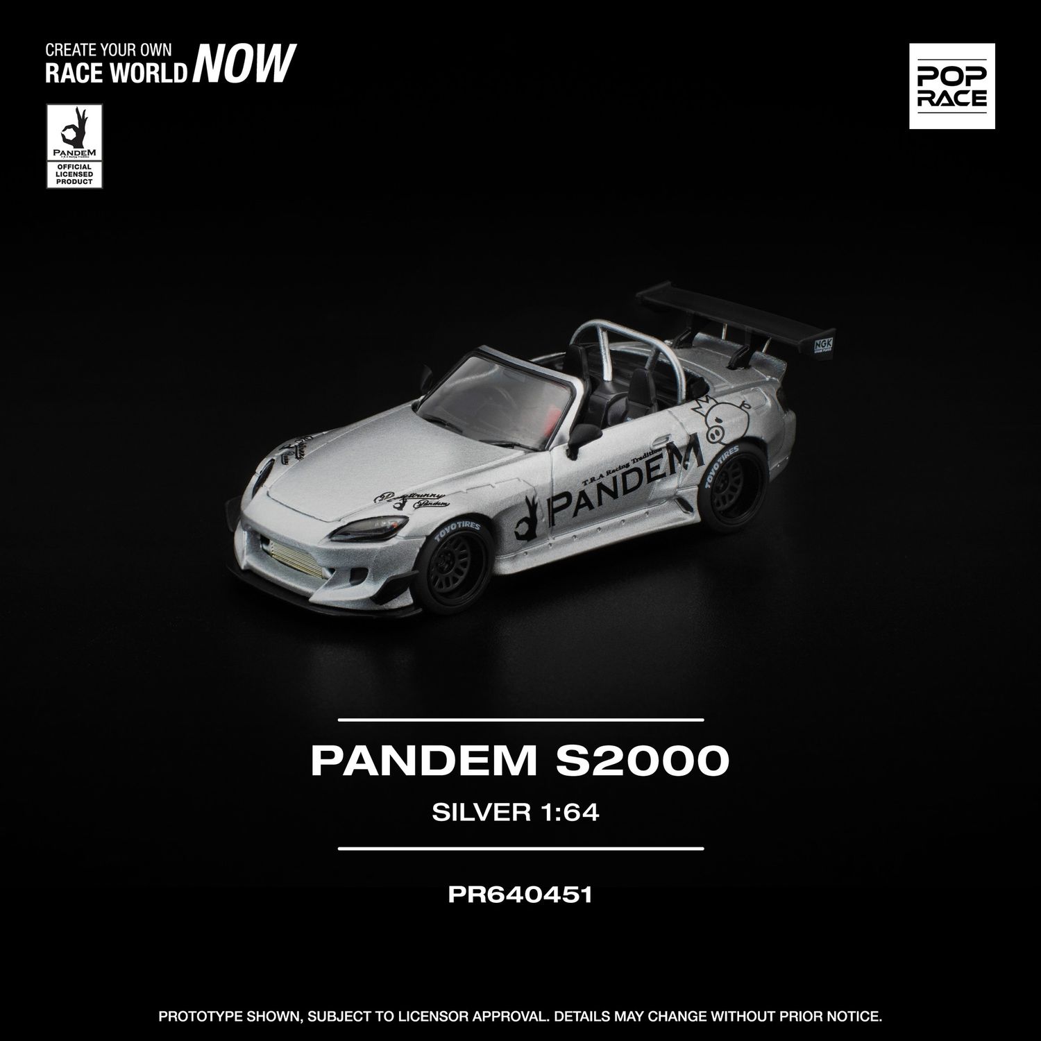 1:64 Pop Race Limited - Pandem S2000, silver